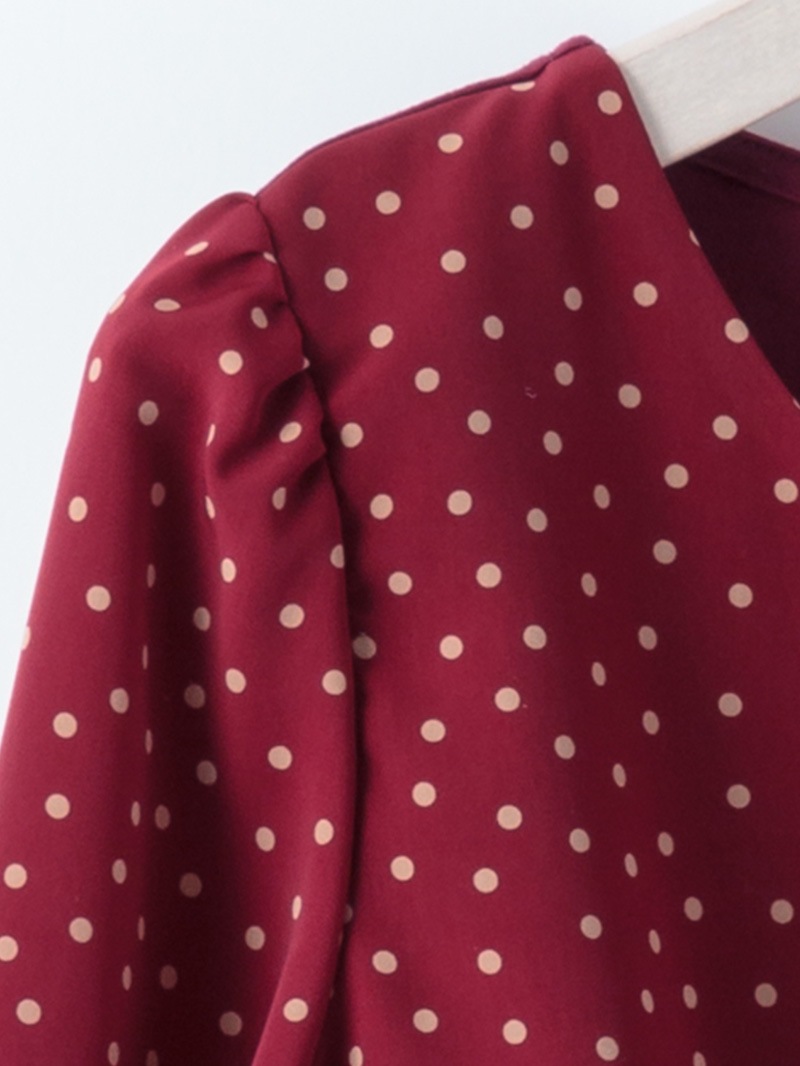 【40%OFF】水玉デシン裾しばりカットソー