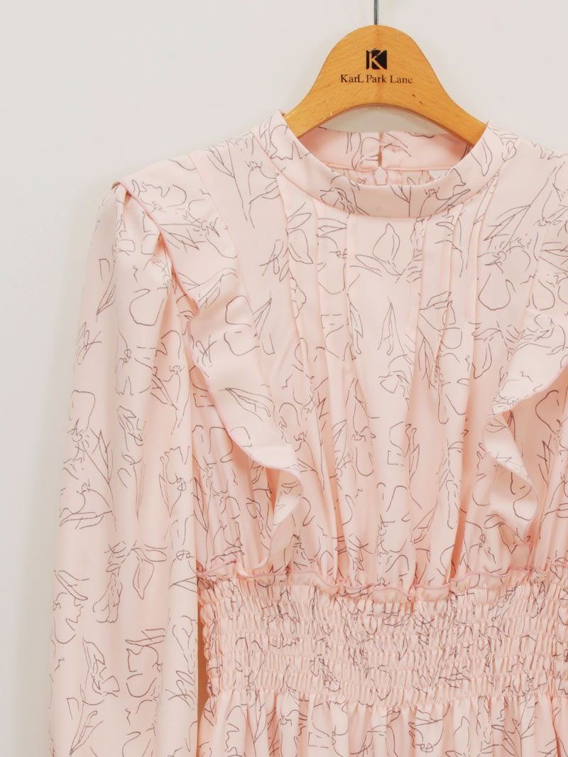 【均一価格】線画シャーリングワンピース＜春夏物アウトレット＞