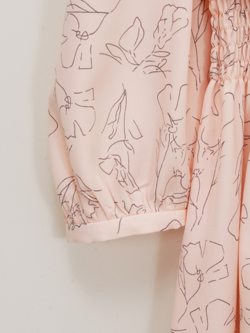 【均一価格】線画シャーリングワンピース＜春夏物アウトレット＞