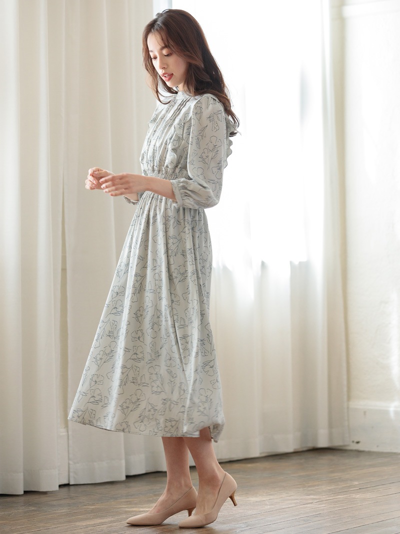 【均一価格】線画シャーリングワンピース＜春夏物アウトレット＞