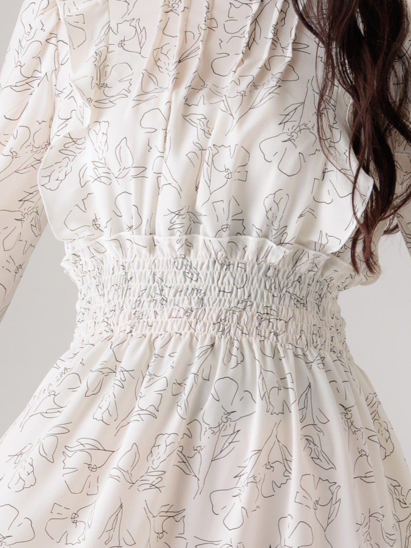 【均一価格】線画シャーリングワンピース＜春夏物アウトレット＞