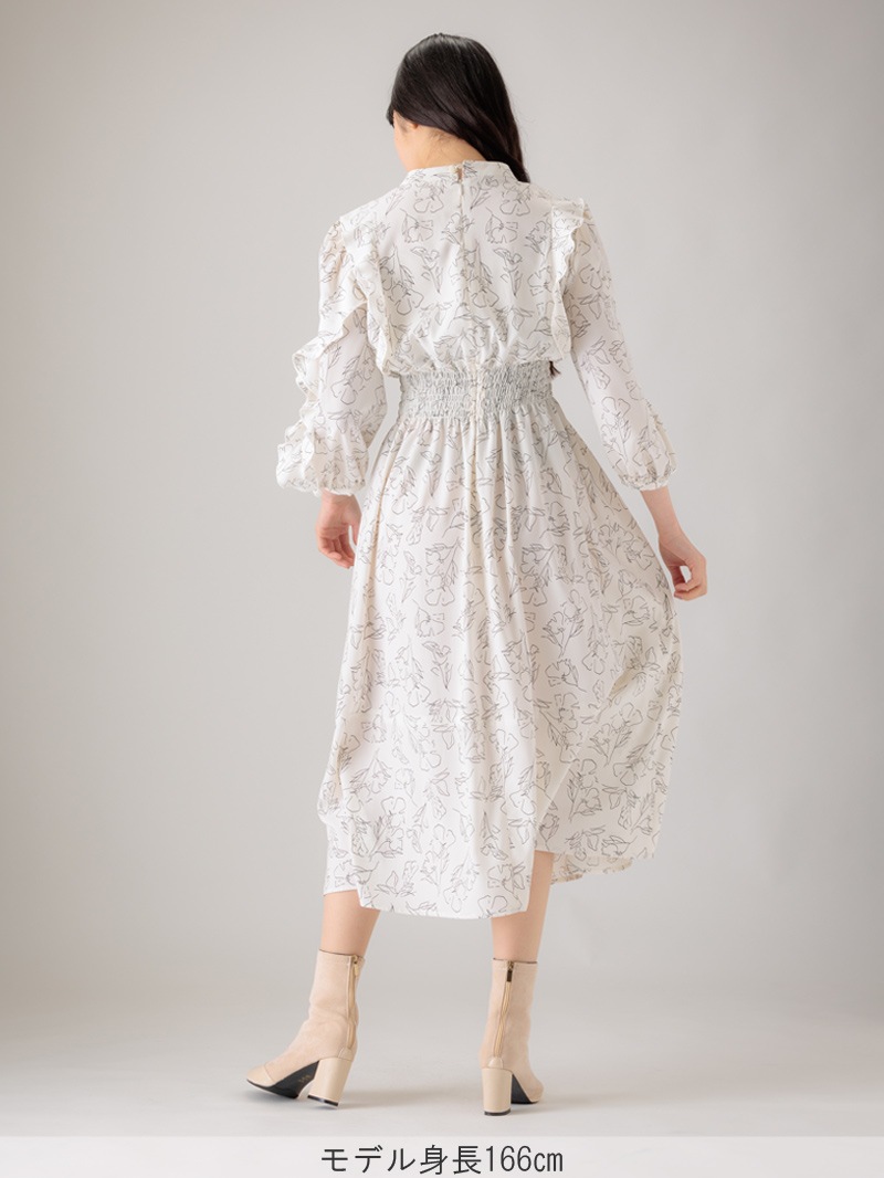 【均一価格】線画シャーリングワンピース＜春夏物アウトレット＞