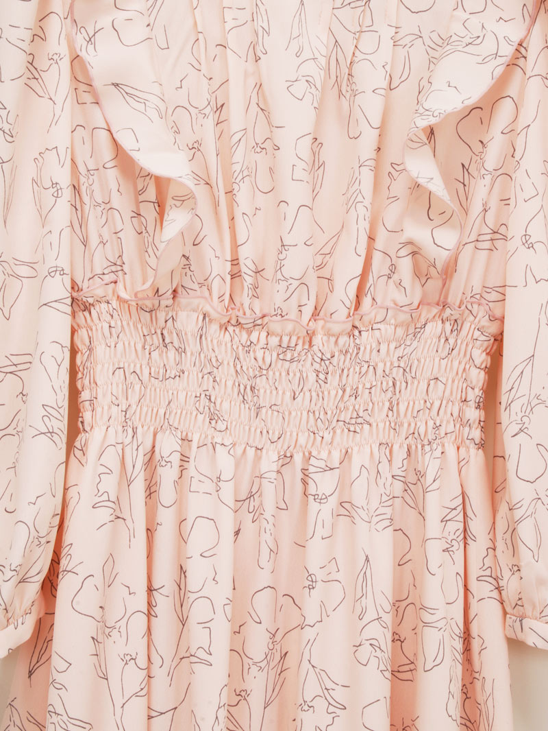 【均一価格】線画シャーリングワンピース＜春夏物アウトレット＞