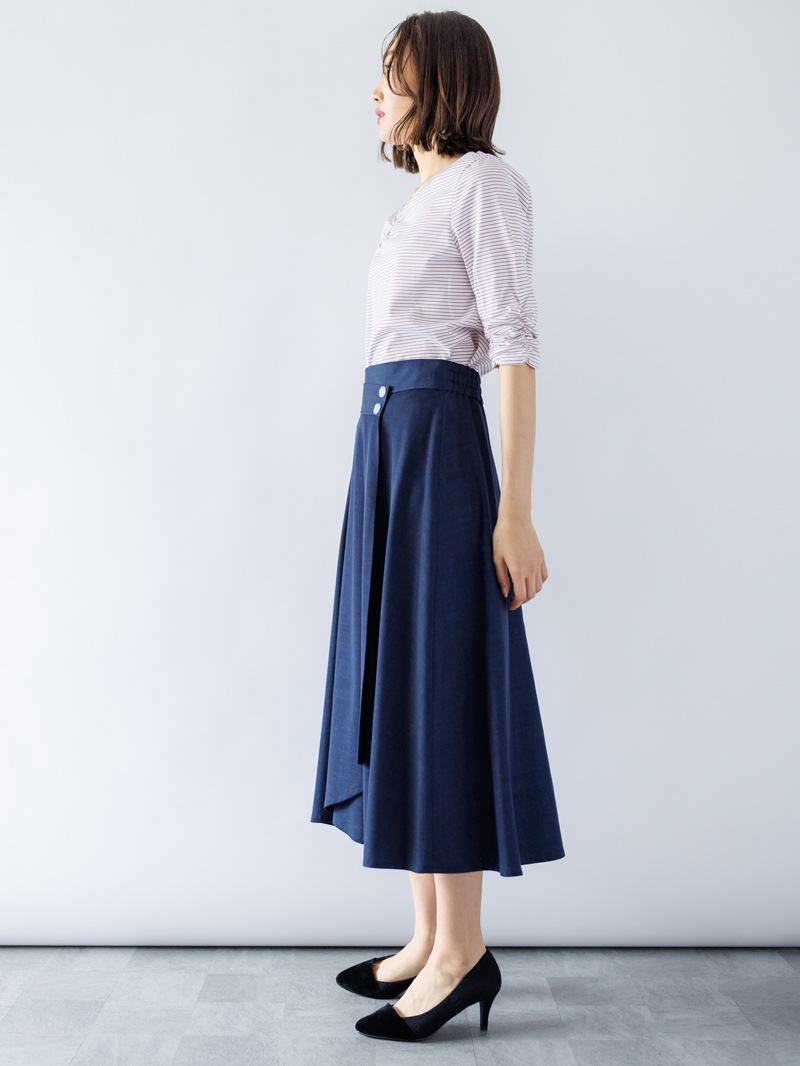 オトナデニム巻風フレアースカート
