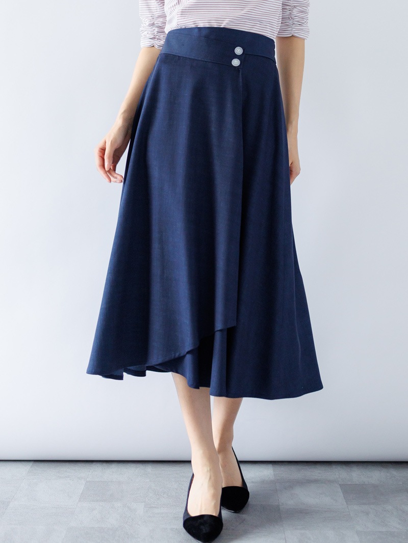 オトナデニム巻風フレアースカート