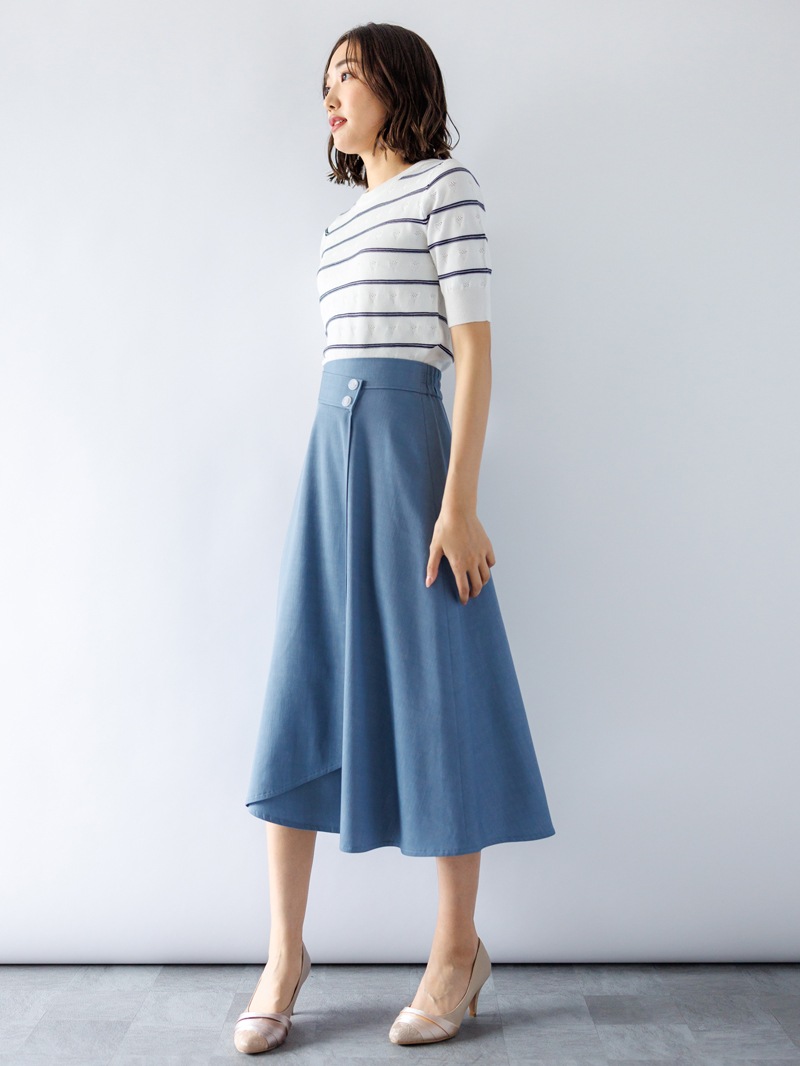 オトナデニム巻風フレアースカート