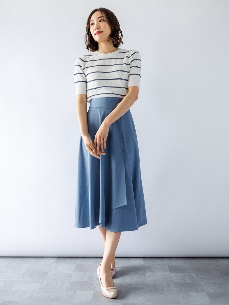 オトナデニム巻風フレアースカート