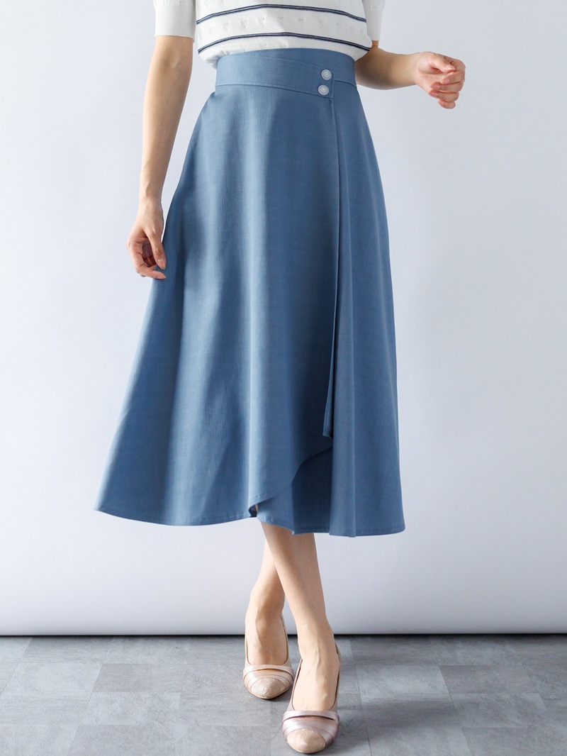 オトナデニム巻風フレアースカート
