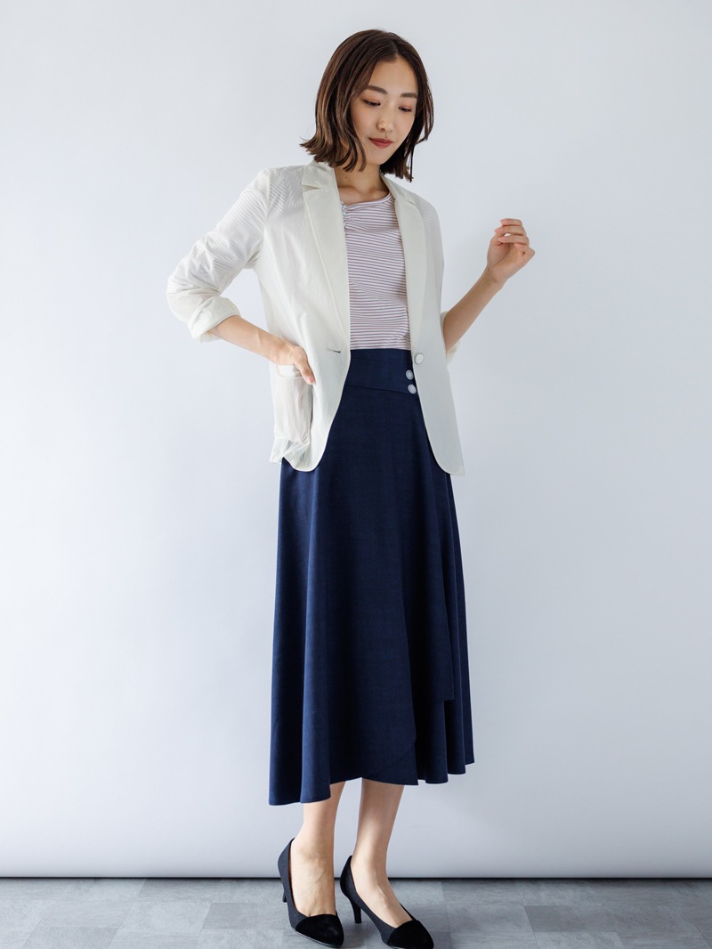 オトナデニム巻風フレアースカート