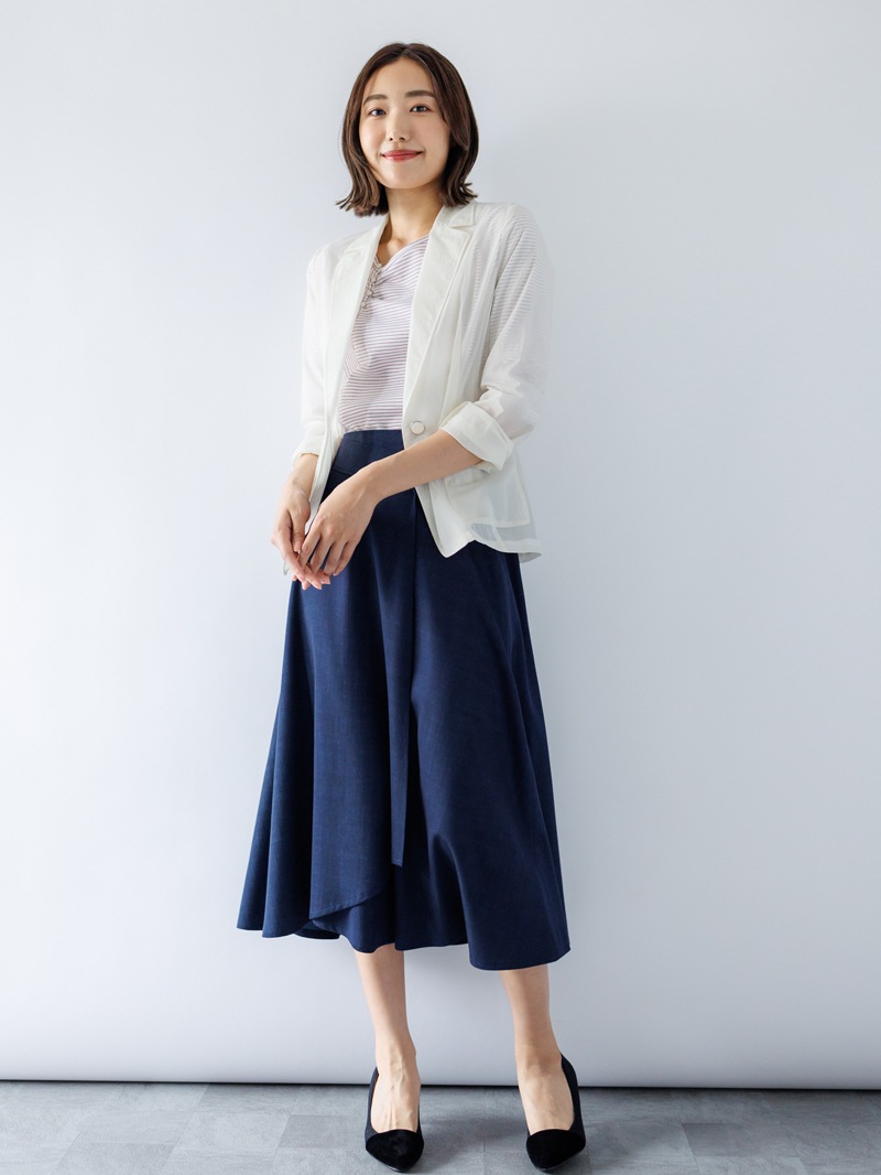 オトナデニム巻風フレアースカート