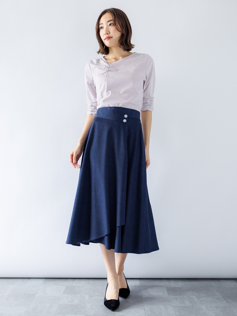 オトナデニム巻風フレアースカート