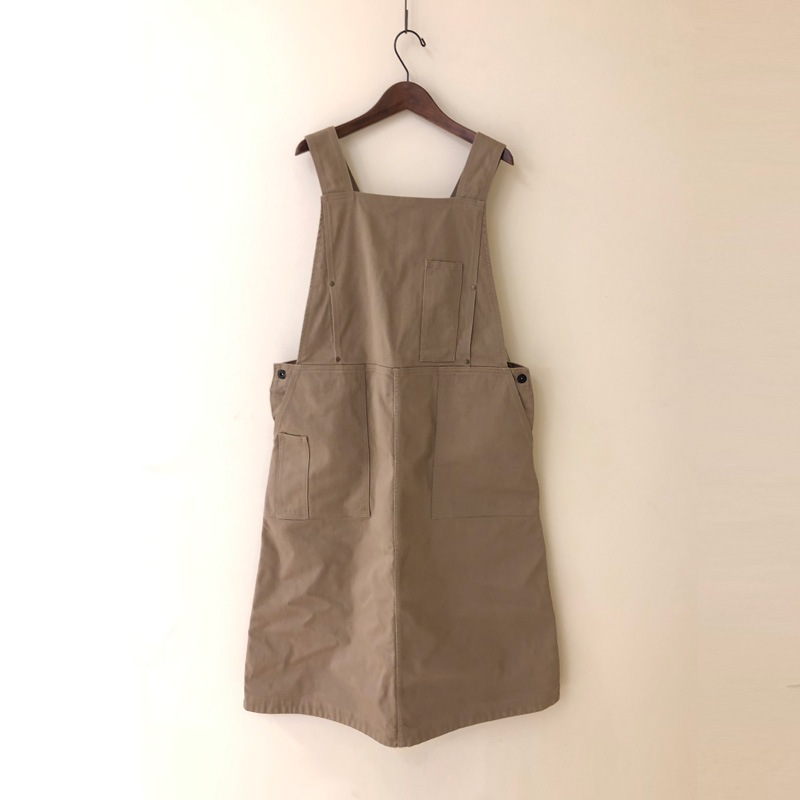 ティグルブロカンテ コットンピケ ステッチジャンパースカート Brown