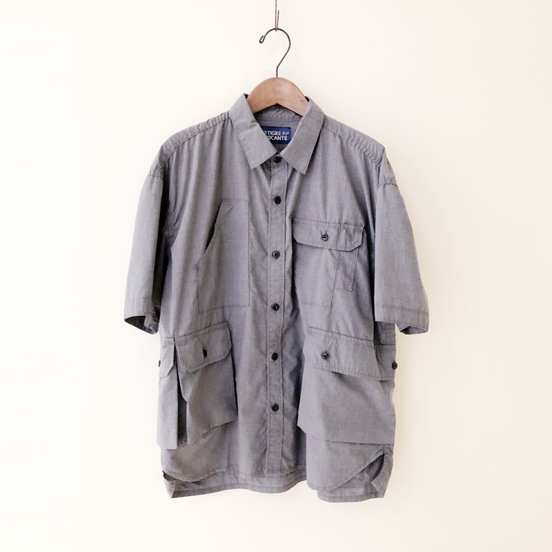 ティグルブロカンテ マイクロコットン タイブロード フィッシング S/S シャツ unisex TopGray