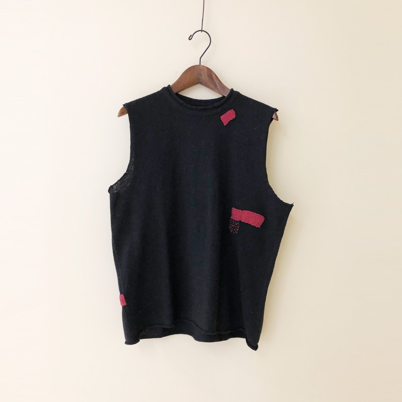 ティグルブロカンテ Patch up カットオフ ベスト Black