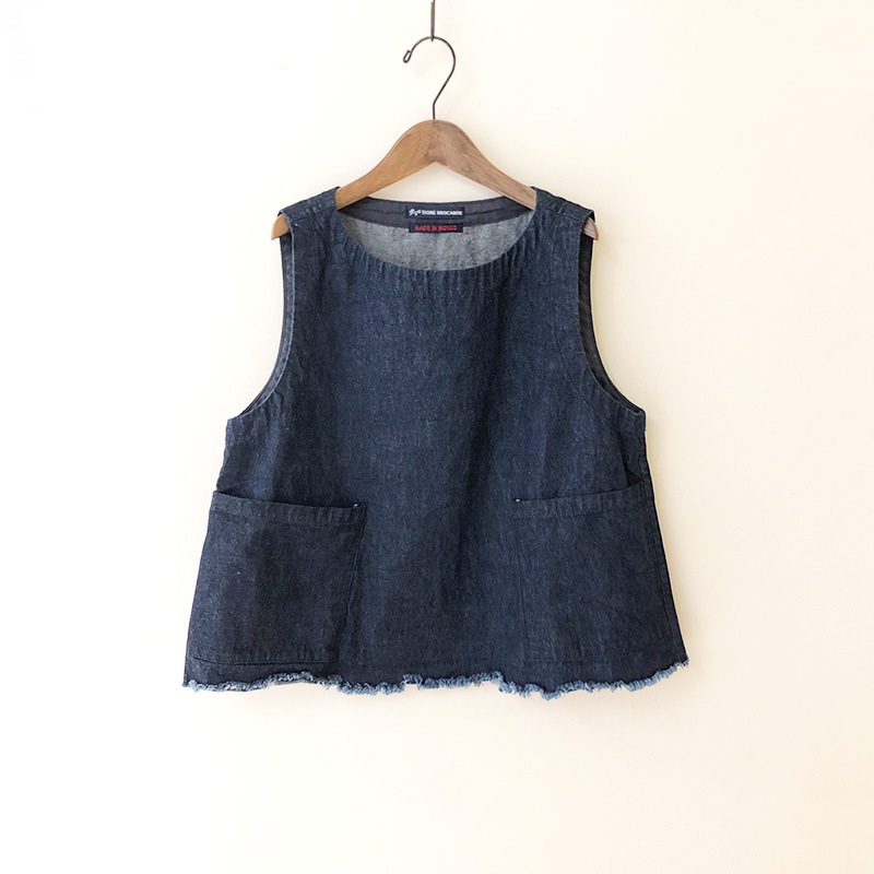 ティグルブロカンテ 10oz デニム ヒッピー ベスト Indigo