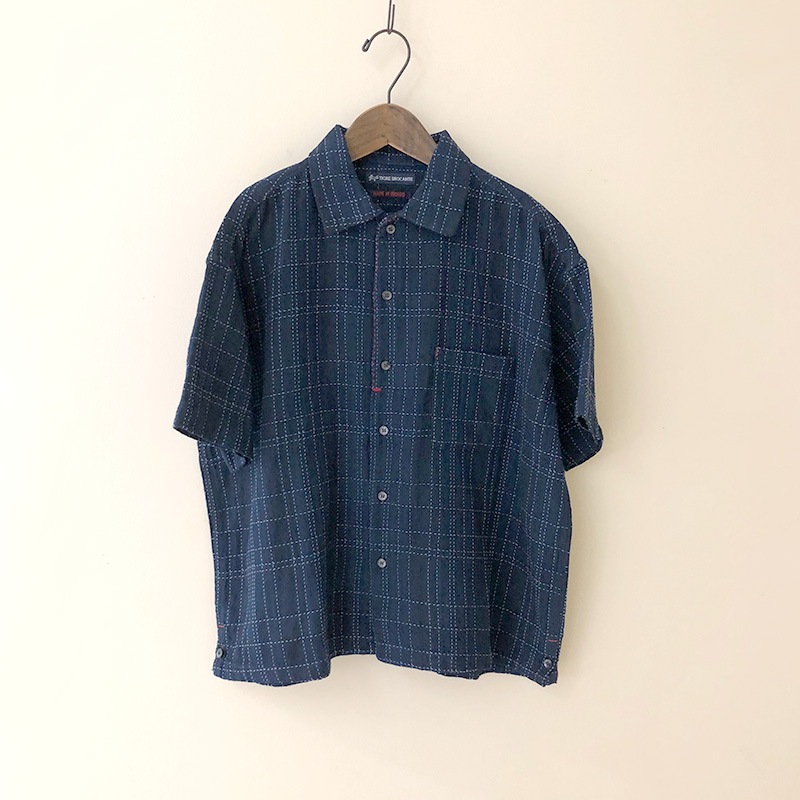 ティグルブロカンテ 刺し子ブルーCK ベニスビーチ S/S シャツ unisex Indigo