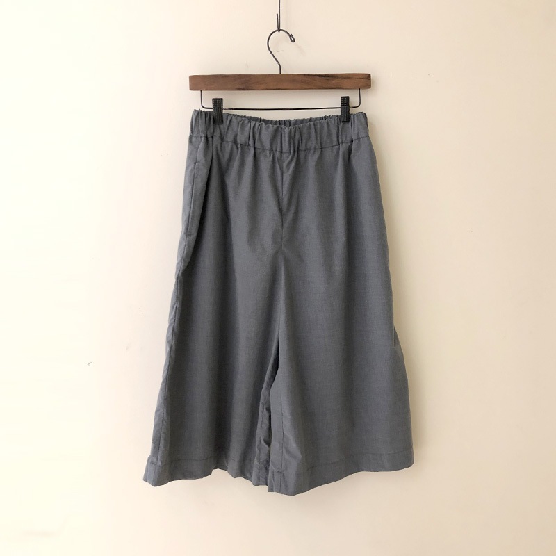 ティグルブロカンテ マイクロコットン タイプロード ギャザーキュロットパンツ Top Gray