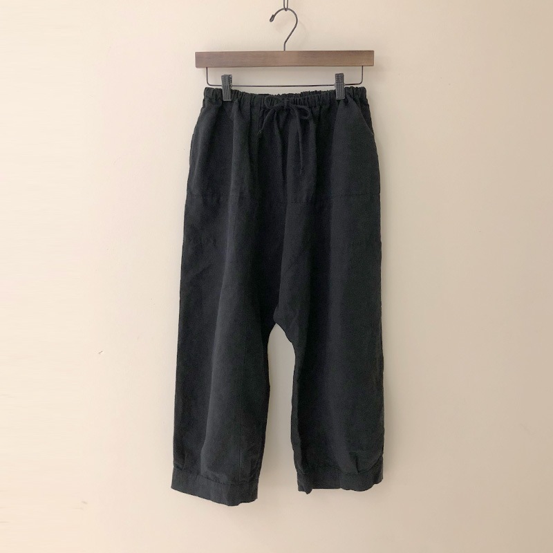 ティグルブロカンテ コットンリネンスラブ タイプライター ムエタイ8分丈 パンツ Black