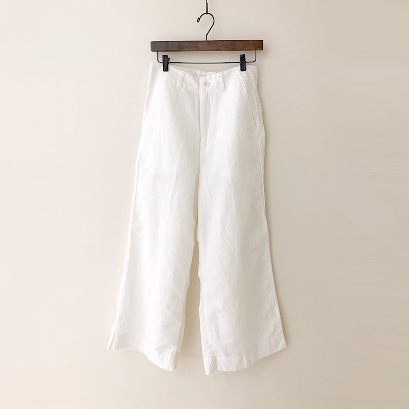 ティグルブロカンテ ハードマンズリネン ダンガリー バギー パンツ White