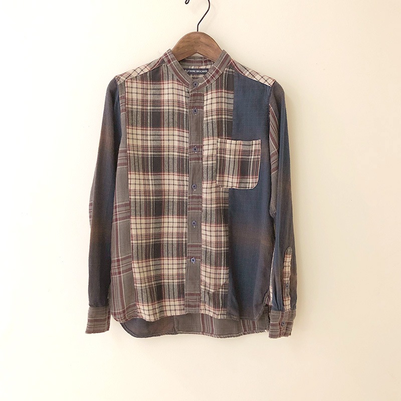 ティグルブロカンテ ネルCK スタンドカラー シャツ unisex Charcoal
