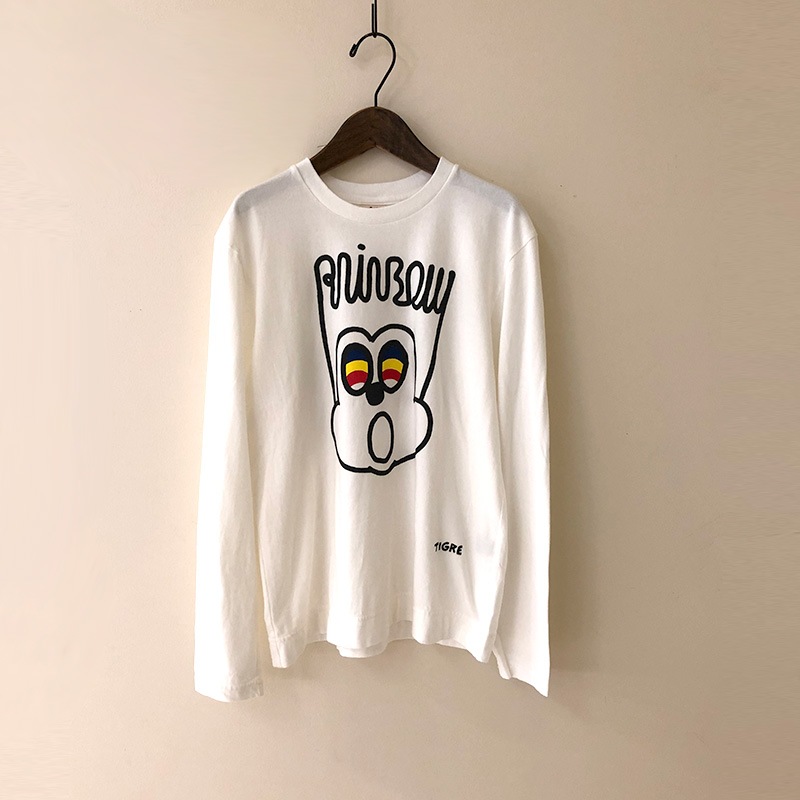 ティグルブロカンテ Rainbow NAUGTY L/S T unisex White