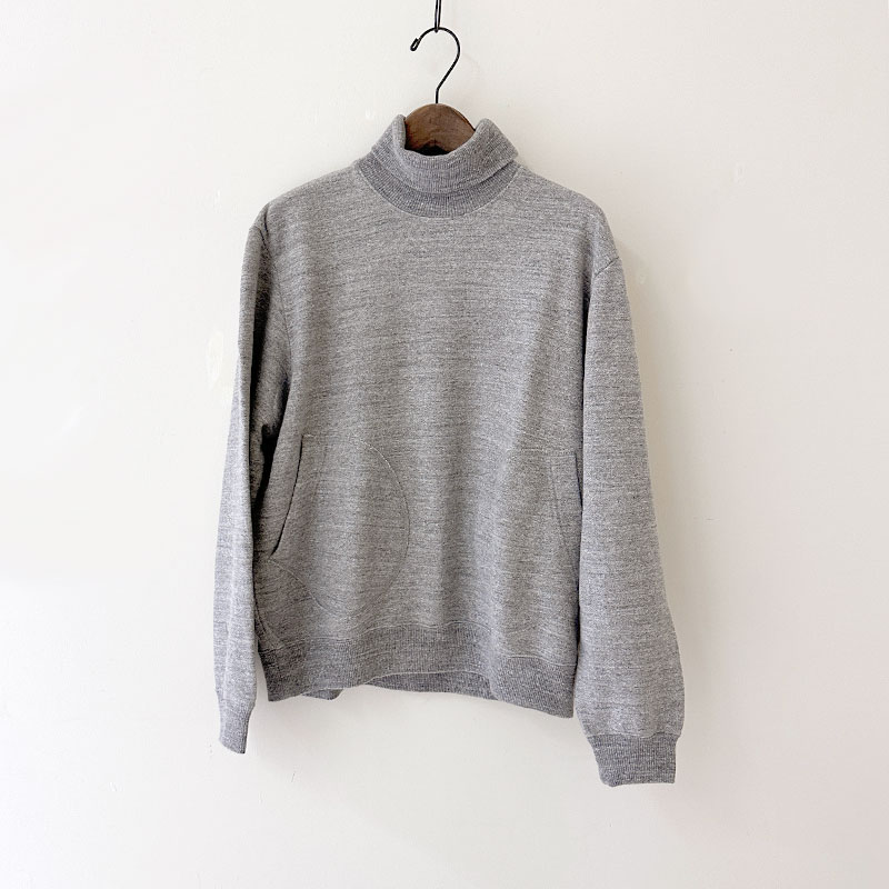 ティグルブロカンテ vintage杢グレー裏毛 Wリブタートルスウェット unisex