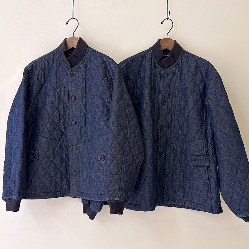 ティグルブロカンテ 7ozデニムキルティング ボンバーマンリブジャケット unisex Indigo