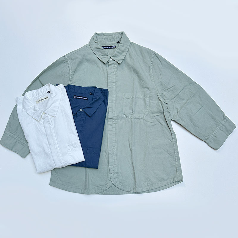 ティグルブロカンテ オーガニックツイル スクエアエスプリシャツ