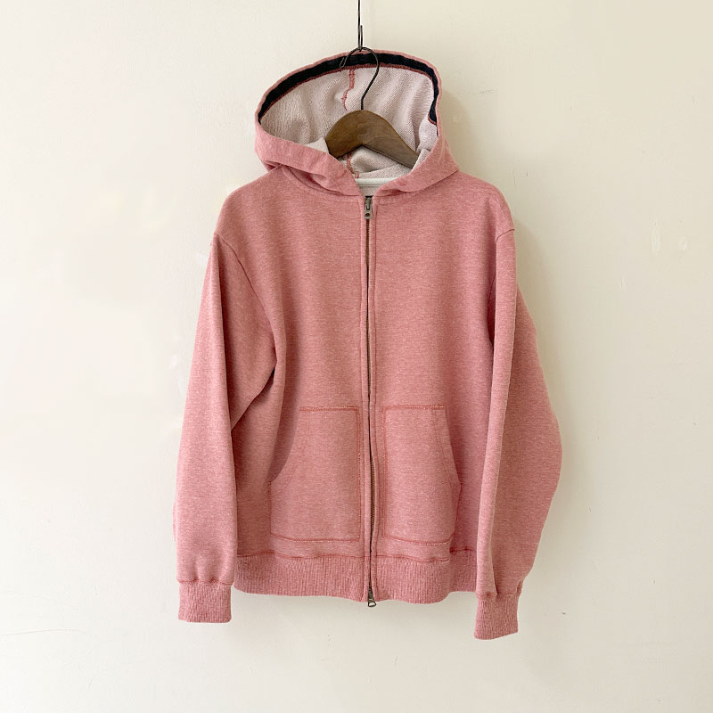 ティグルブロカンテ シモフリライト裏毛 オープンZipパーカー unisex Pink