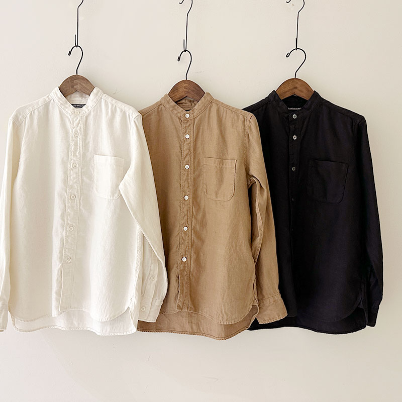 ティグルブロカンテ リネンツイル スタンドカラーL/Sシャツ unisex