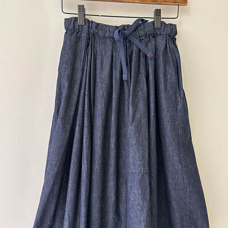 極美品 TIGRE BROCANTE ティグルブロカンテ デニムスカート ティグルブロカンテ 6oz デニムバレル ロングスカート Fade