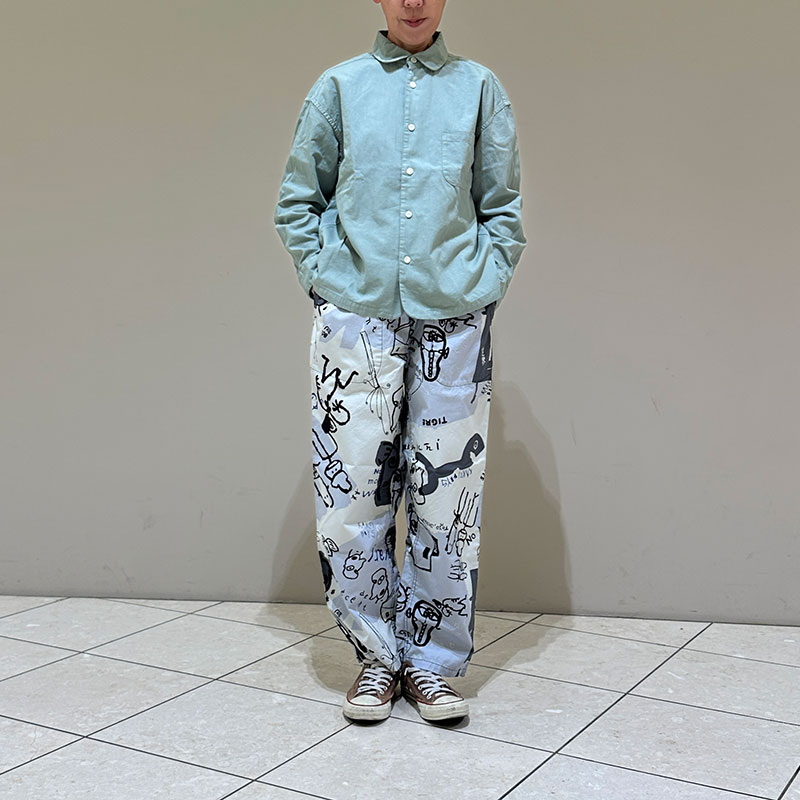 ティグルブロカンテ オーガニックツイル ラウンドカラーベニスビーチシャツ unisex