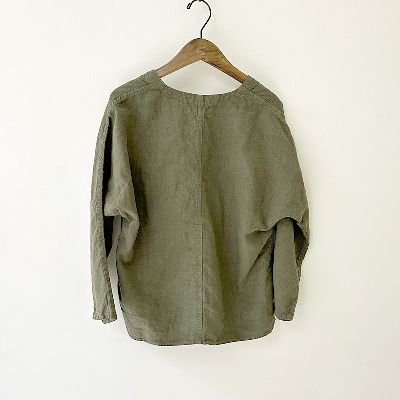 ティグルブロカンテ 40リネン Vネックストールマンシャツ unisex