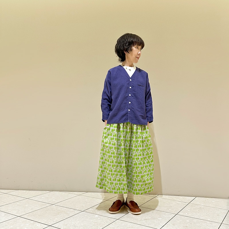 ティグルブロカンテ 40リネン Vネックストールマンシャツ unisex