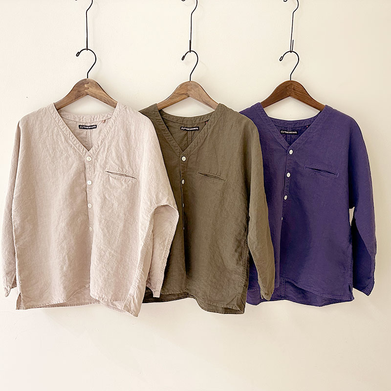 ティグルブロカンテ 40リネン Vネックストールマンシャツ unisex