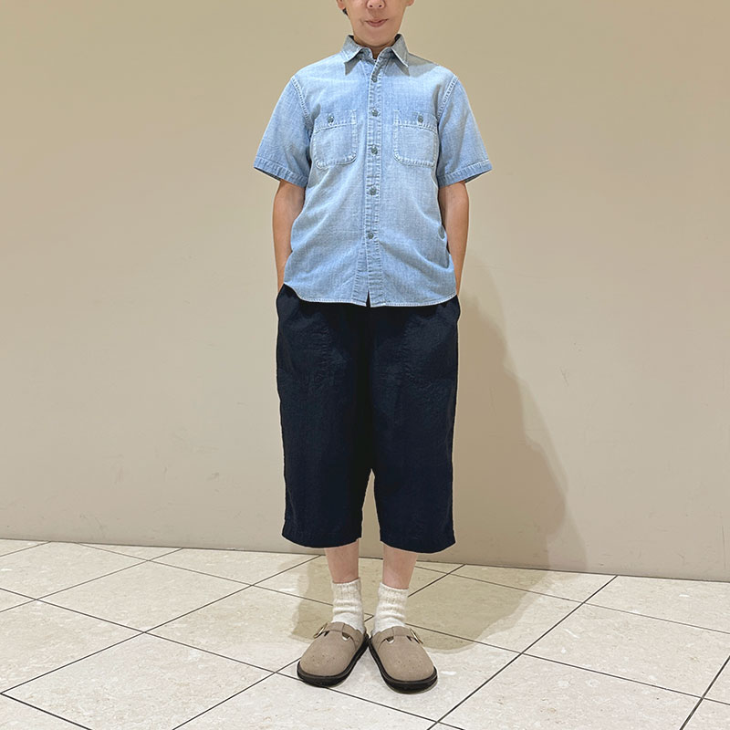 ティグルブロカンテ 4.5ozシャンブレー レギュラーワークS/Sシャツ unisex Hand Fade