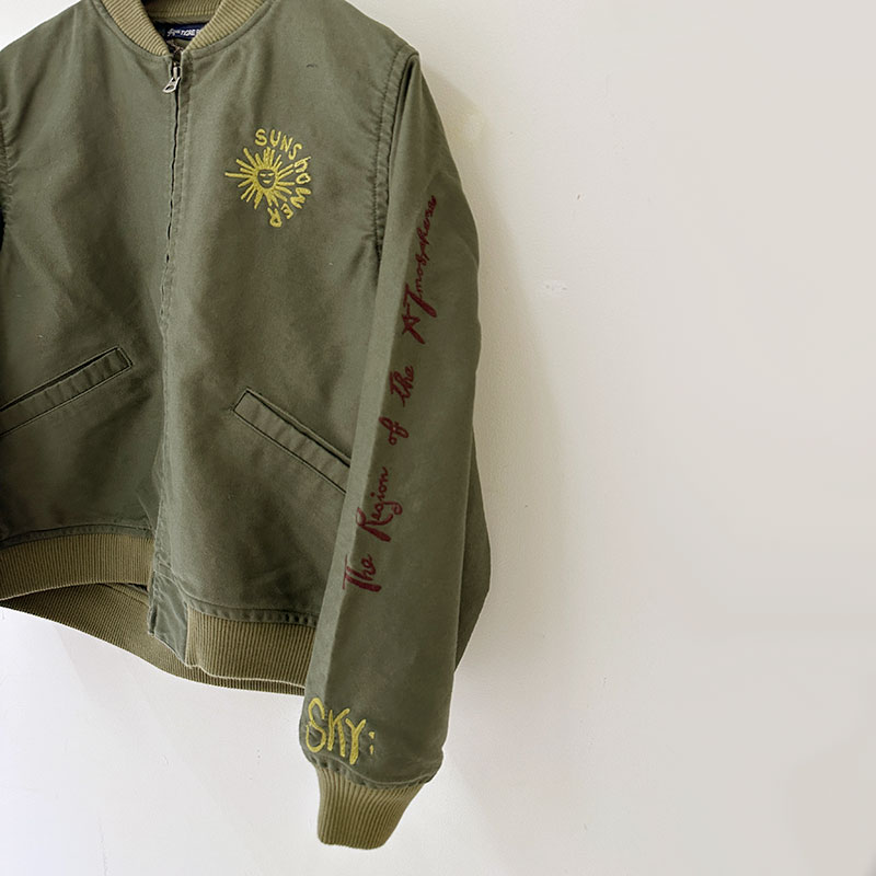 ティグルブロカンテ SKY刺繍 アーミーリブジャケット unisex Khaki