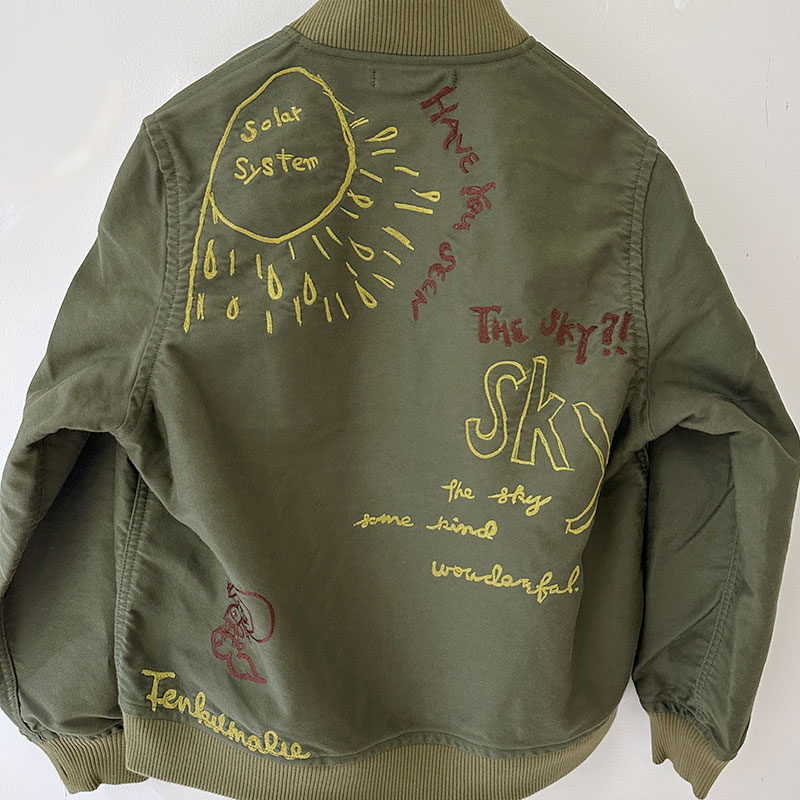 ティグルブロカンテ SKY刺繍 アーミーリブジャケット unisex Khaki