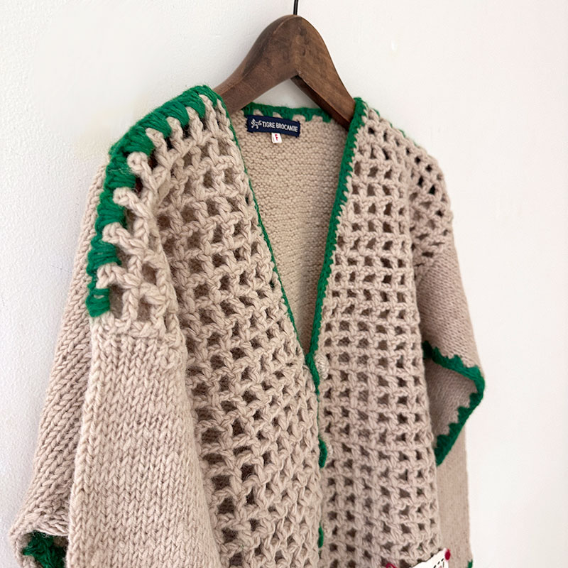ティグルブロカンテ ネットワークニット カーディガン unisex