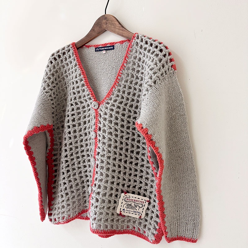 ティグルブロカンテ ネットワークニット カーディガン unisex