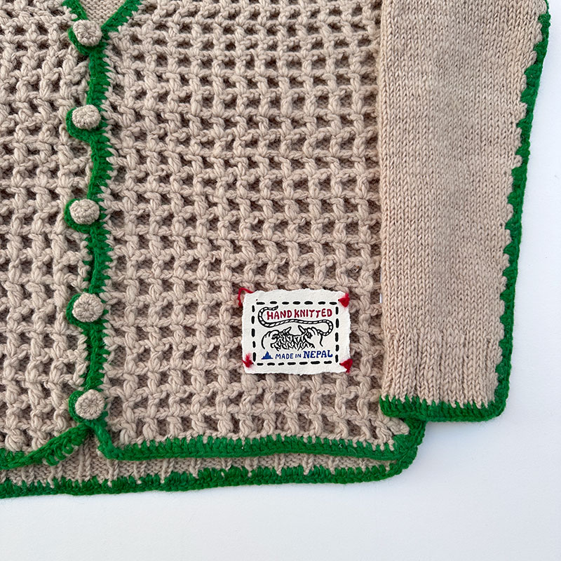 ティグルブロカンテ ネットワークニット カーディガン unisex