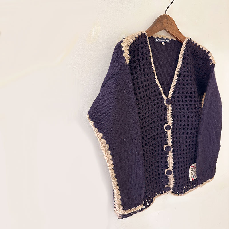 ティグルブロカンテ ネットワークニット カーディガン unisex