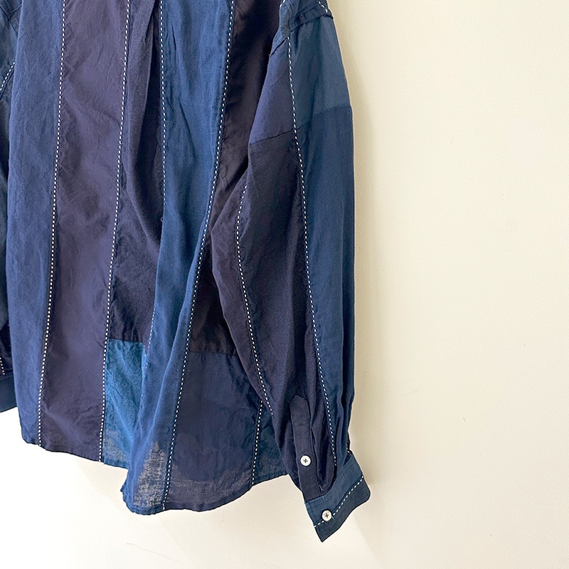 FUNSET OF ART IDG　刺し子パッチワークノームシャツ