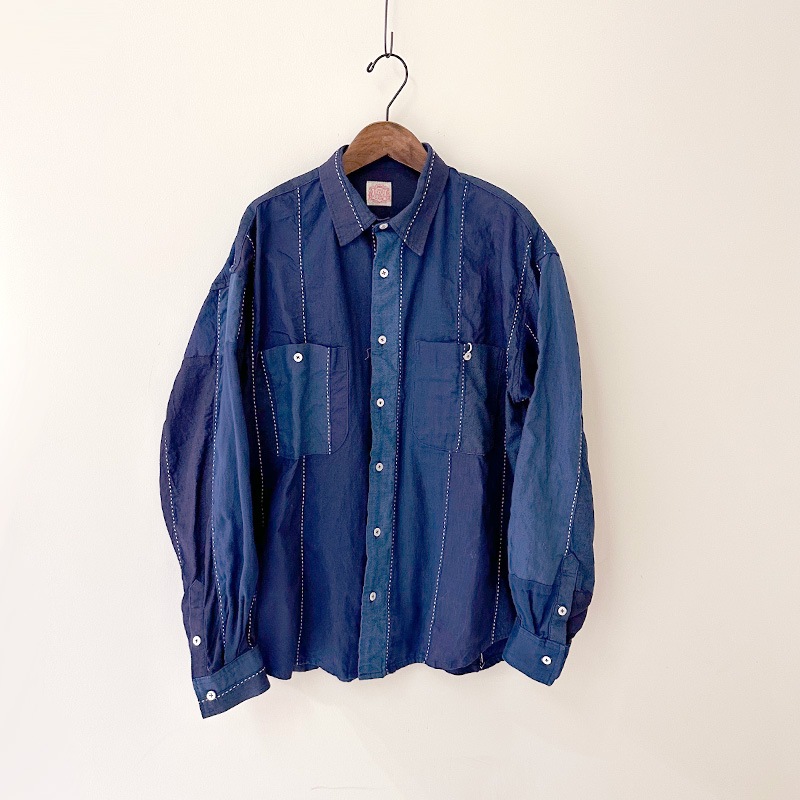 FUNSET OF ART IDG　刺し子パッチワークノームシャツ