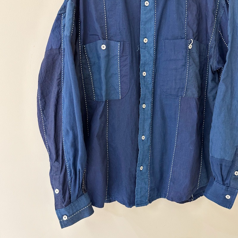 FUNSET OF ART IDG　刺し子パッチワークノームシャツ