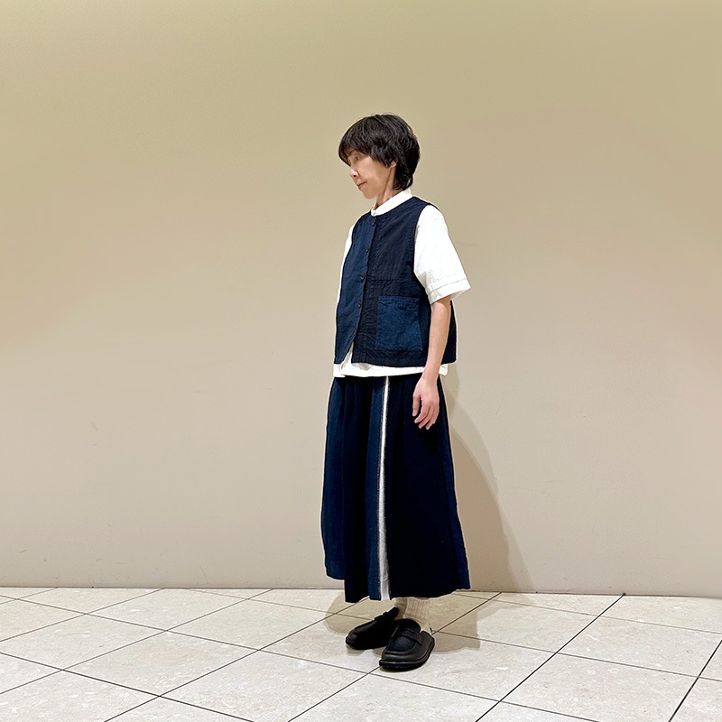 ティグルブロカンテ 藍の古布 オープンレギュラーベスト Indigo