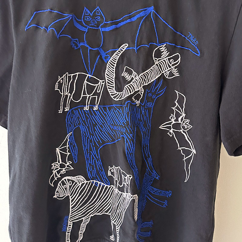 ティグルブロカンテ Lively animals刺繍Tシャツ unisex