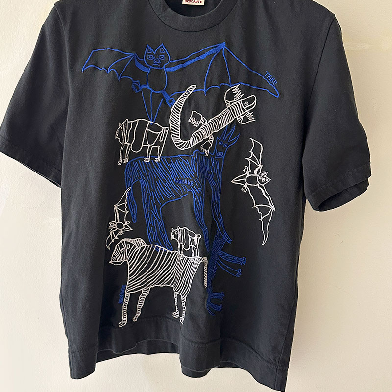 ティグルブロカンテ Lively animals刺繍Tシャツ unisex