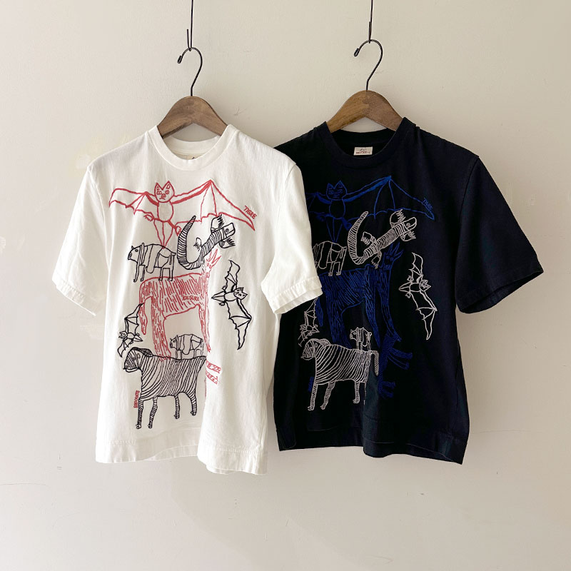 ティグルブロカンテ Lively animals刺繍Tシャツ unisex
