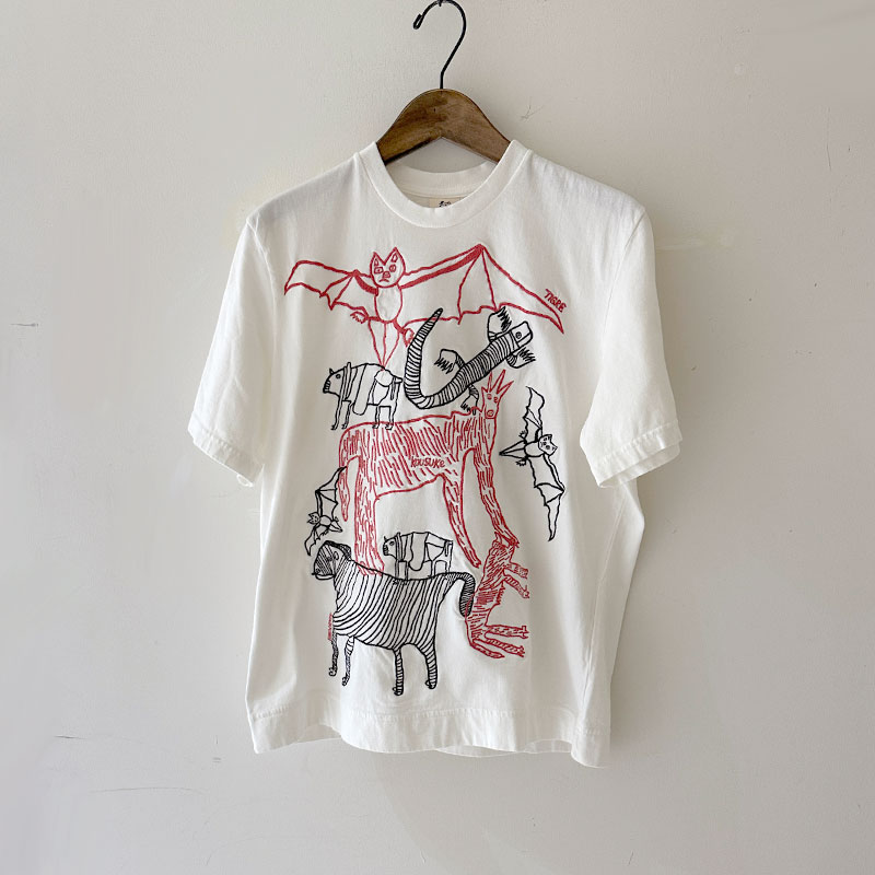 ティグルブロカンテ Lively animals刺繍Tシャツ unisex